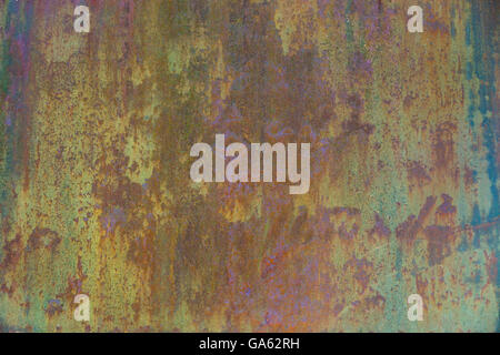 Picture taken of old metal wall. Very rusty and colorful suited for textures and backgrounds Stock Photo