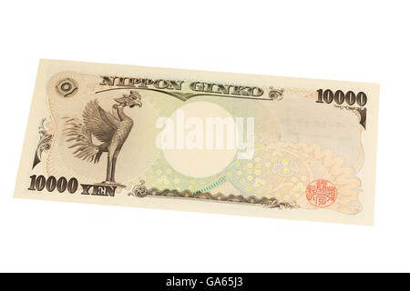 Japanese ten thousand Yen banknote on a white background Stock Photo