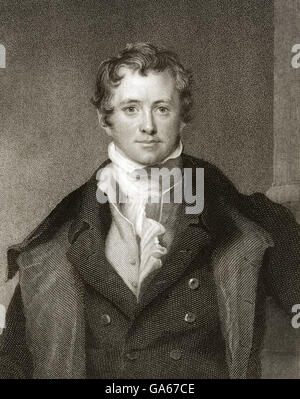 Sir Humphry Davy, 1st Baronet, 1778 - 1829, a Cornish chemist and inventor, Stock Photo