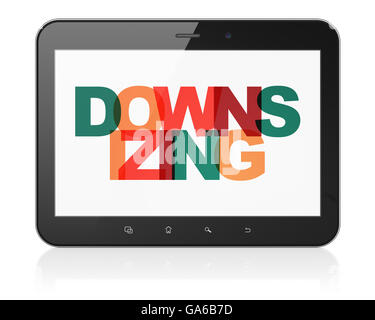 Business concept: Tablet Computer with Downsizing on display Stock ...