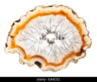 Abstract agate stone isolated on white background. Stock Photo