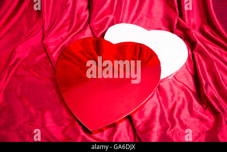 A heart shaped box of Valentine's chocolates. Stock Photo