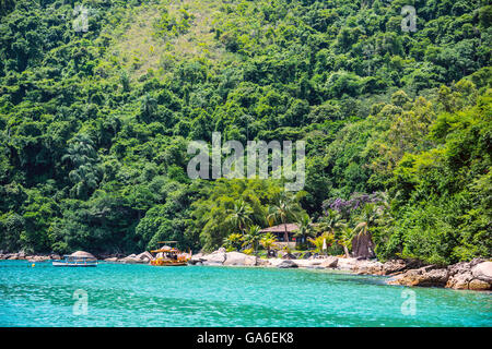 Beach houses near Paraty, Rio de Janeiro state, Brazil Stock Photo