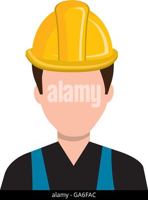 Avatar construction man, vector graphic Stock Vector