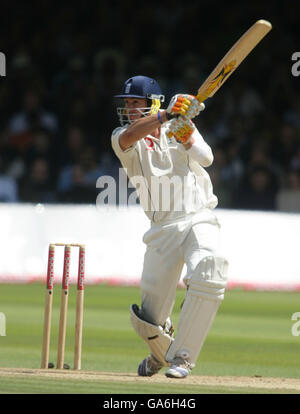 Cricket - npower First Test - England v India - Day Four - Lord's. England's Kevin Pietersen hits out for four runs Stock Photo