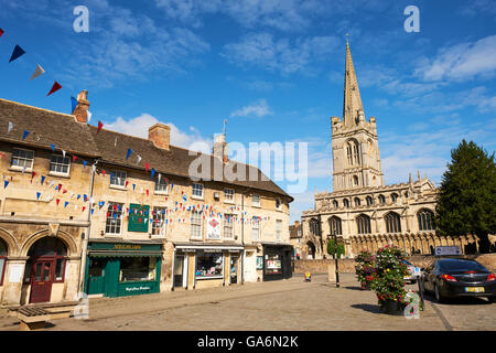 Red Lion Square The Parish Church Of All Saints Stamford Lincolnshire UK Stock Photo