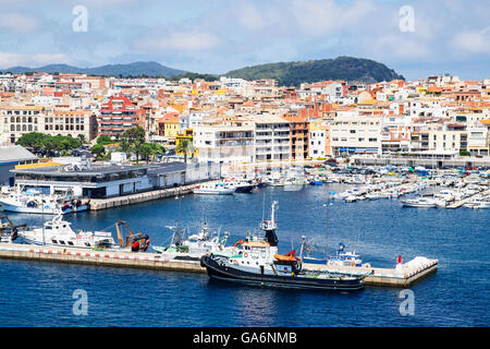 The port at Palamos on the Costa Brava in Spain Stock Photo