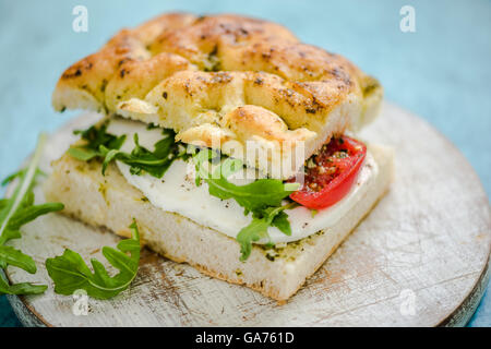 mozzarella and tomato sandwich for brunch Stock Photo
