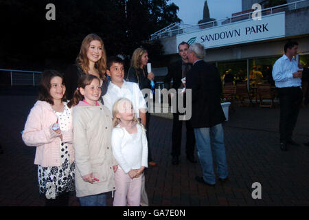Horse Racing - Big Night Down Under - Sandown Park. Classical singer Hayley Westenra from New Zealand poses for pictures with fans Stock Photo