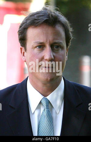 Conservative leader David Cameron at Darwen Police station in Lancashire. Stock Photo