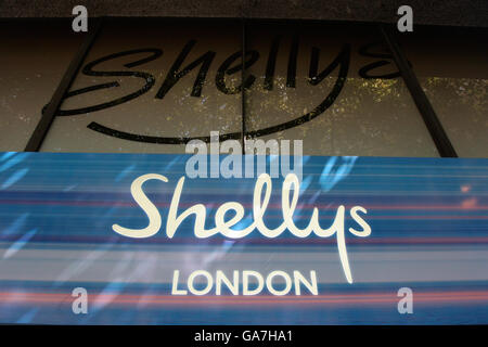 Shoes shoe shop gv general view shellys london sign england hi-res