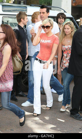 Former Big Brother contestant Chanelle Hayes arrives for an appearance at the Mobile Big Brother Diary Room in Trafalgar Square, central London. Stock Photo