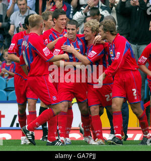 the Crystal Palace team celebrating their goal during the Women's Super ...