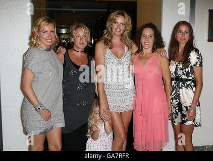 Penny Lancaster and her Bridesmaids are seen at the Intercontinental Hotel in London. They were there for a party, hosted by chef Theo Randall, to celebrate Penny's wedding. Stock Photo