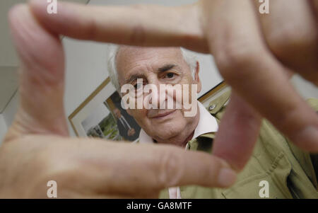 World-famous photographer Harry Benson at the Scottish Parliament in Edinburgh. He was paid 9,000 to take pictures of two of Scotland's most senior politicians, former Presiding Officer George Reid and Sir David Steel. Stock Photo