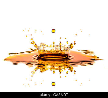 Apple Juice Splash Isolated on White Background Stock Photo