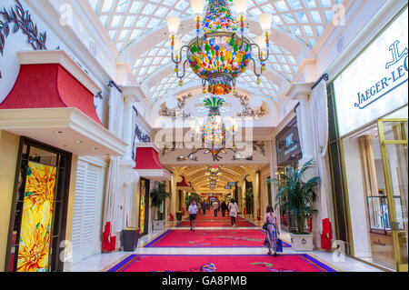 The interior of Encore Hotel and casino in Las Vegas Stock Photo