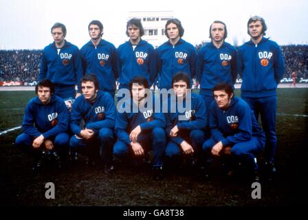 Soccer - Friendly - East Germany v Czechoslovakia. East Germany team group Stock Photo