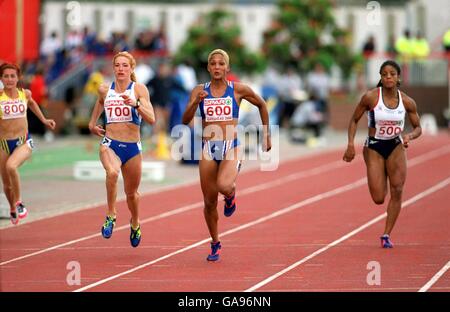 France's Christine Arron competes in the womens 100m. Stock Photo