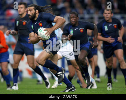 Rugby Union - IRB Rugby World Cup 2007 - Pool D - France v Argentina - Stade De France. France's Sebastien Chabal in action during the Rugby World Cup match at Stade De France, Paris, France. Stock Photo