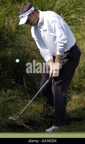 Golf - Johnnie Walker Championship - Day One - Gleneagles Hotel. England's Lee Westwood on the 4th during the Johnnie Walker Championship at Gleneagles Hotel, Perthshire, Scotland. Stock Photo