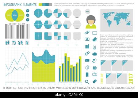 infographic elements, internet technology icons. vector time line diagram, arrow symbol. pie chart info graphic tools. financial Stock Vector