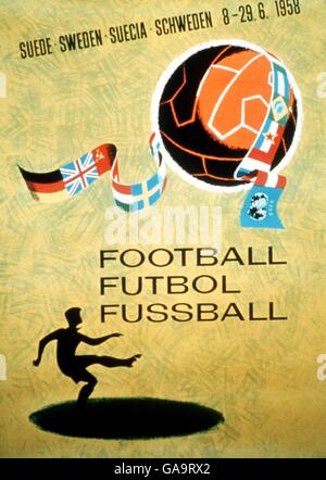 PR SOCCER. WORLD CUP OFFICIAL POSTER 1958 Stock Photo