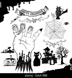 Icon Halloween silhouette hand drawn Stock Photo