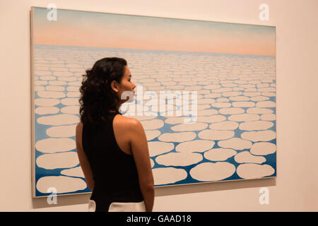 London, UK. 4 July 2016. Sky above the Clouds III/Above the Clouds III, 1963. On 6 July 2016 Tate Modern opens the most significant exhibition of modernist painter Georgia O'Keeffe ever to be held outside of America. Featuring over 100 major works from more than 60 lenders across 23 US states, this retrospective is a once-in-a-generation opportunity for European audiences to view O'Keeffe's iconic paintings. The exhibition runs from 6 July to 30 October 2016. Stock Photo