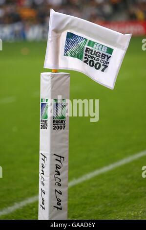 Rugby Union - IRB Rugby World Cup 2007 - Pool A - England v USA - Stade Felix Bollaert. The official Rugby World Cup 2007 corner flag Stock Photo