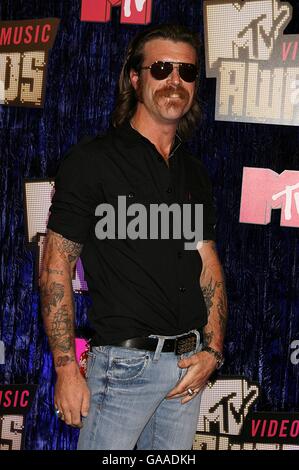 Jesse Hughes of Eagles of Death Metal arrives for the MTV Video Music Awards at Palms Casino Resort, Las Vegas. Stock Photo