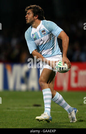 Rugby Union - IRB Rugby World Cup 2007 - Pool D - Argentina v Georgia - Stade Gerland. Juan Martin Hernandez, Argentina Stock Photo