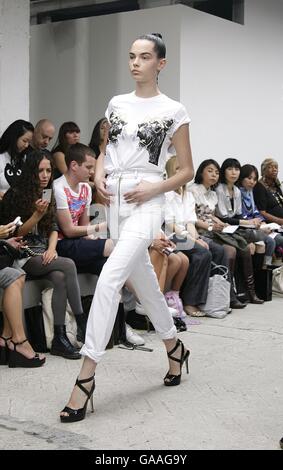 A model walks the catwalk at the Danielle Scutt (Topshop) Show at the New Generation venue, Victoria House, Bloomsbury Square, WC1. Stock Photo