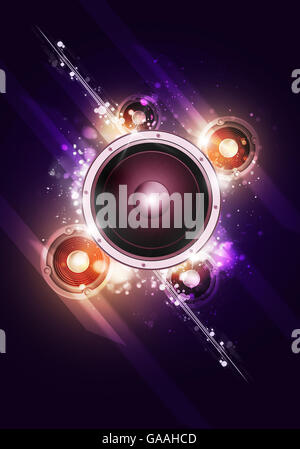 disco magic music background for flyers and nightclub posters Stock Photo