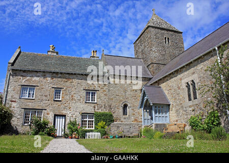 The 12th Century Church of St Seiriol's, Part Of The Historic Penmon Priory, Anglesey, Wales Stock Photo