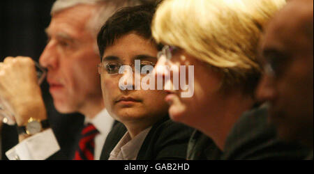 (left to right) Lord Chancellor and Secretary of State for Justice Jack Straw , Liberty Director Shami Chakrabarti, Home Secretary Jacqui Smith and Home Affairs Select Committee Chair Keith Vaz at a fringe meeting during the Labour Party Conference in Bournemouth. Stock Photo