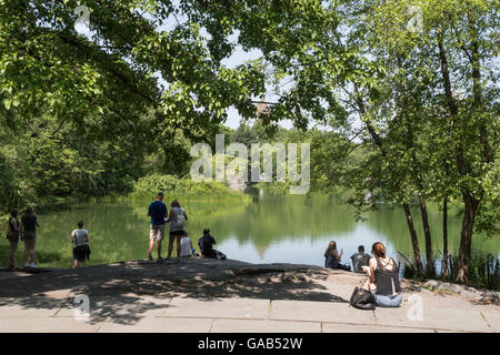 Turtle Pond, Central Park, NYC, USA Stock Photo