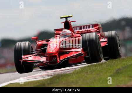 Formula One Motor Racing - British Grand Prix - Race - Silverstone. Kimi Raikkonen in the Ferrari F2007 Stock Photo