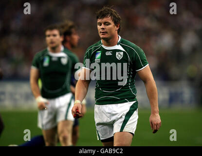 Rugby Union - IRB Rugby World Cup 2007 - Pool D - France v Ireland - Stade de France. Brian O'Driscoll, Ireland, after the team lost to France Stock Photo