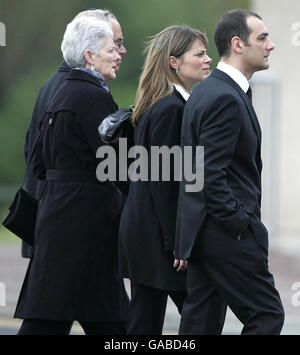 Mark Porcelli and family at the funeral of former quad bike champion, Graeme Duncan, 37, who died in the helicopter crash that also killed rally driver Colin McRae, son Johnny and Ben Porcelli. Stock Photo