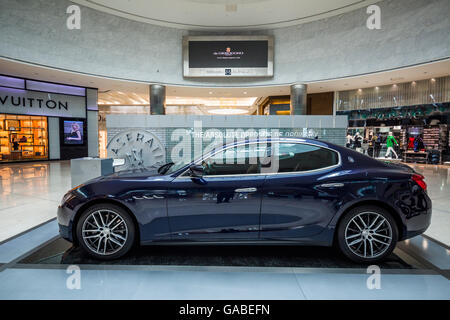 Maserati Ghibli, MODA Mall, Bahrain World Trade Center, Manama, Bahrain. Stock Photo