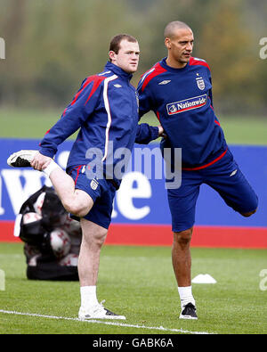 Rio Ferdinand warming up during a charity match at Celtic Park, Glasgow ...