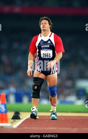 Sydney 2000 Olympics - Men's Javelin. Paal Arne Fagernes, Norway Stock Photo