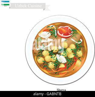kovurma shorva - Traditional uzbek soup Shurpa Stock Photo: 69579584 ...