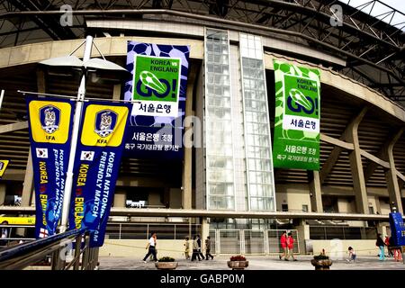 A view of the entrance of the The Jeju World Cup Stadium Stock Photo