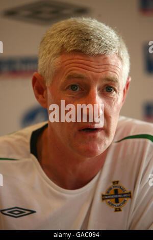 Soccer - UEFA European Championship 2008 Qualifying - Group F - Sweden v Northern Ireland - Press Conference - Sheraton Hotel.... Northern Ireland Manager Nigel Worthington during a press conference at the Sheraton Hotel, Stockholm. Stock Photo