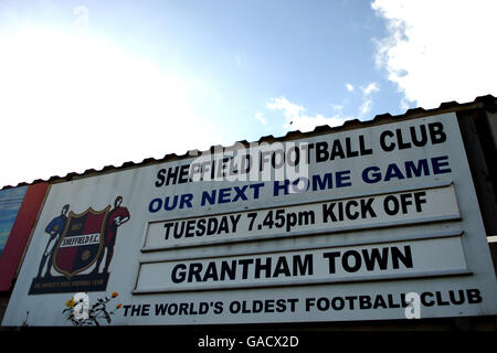 Soccer - Unibond Northern Premier League - Division 1 South - Sheffield FC - The Bright Finance Stadium Stock Photo