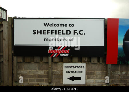 Soccer - Unibond Northern Premier League - Division 1 South - Sheffield FC - The Bright Finance Stadium Stock Photo