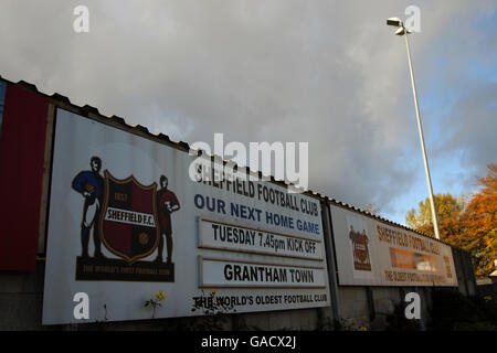 Soccer - Unibond Northern Premier League - Division 1 South - Sheffield FC - The Bright Finance Stadium Stock Photo