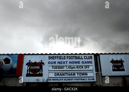 Soccer - Unibond Northern Premier League - Division 1 South - Sheffield FC - The Bright Finance Stadium Stock Photo